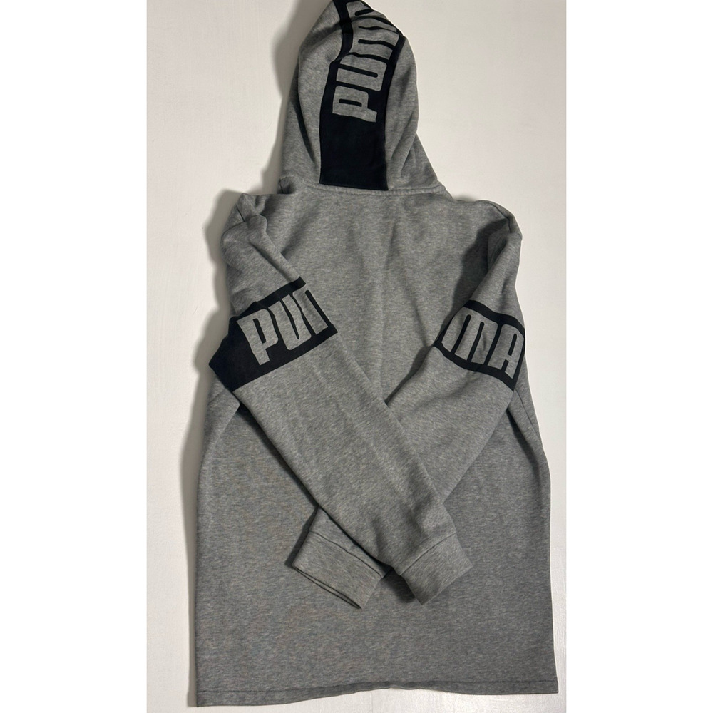 Puma Gray Signature Zip Front Hoodie Hooded Jacket Sweatshirt Men's M - Picture 12 of 16